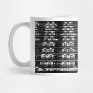 Black and White Monster Apartment, Hong Kong, China, Photography Mug